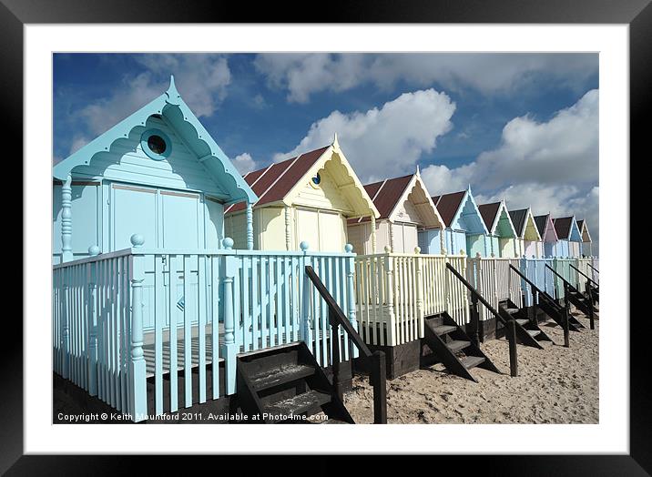 Beach Huts At Mersea Island Framed Mounted Print by Keith Mountford