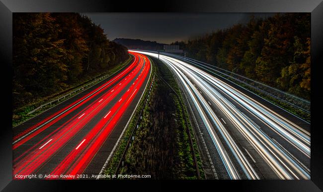 Light Trails on the M25 Framed Print by Adrian Rowley