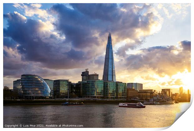 Shard and City Hall in London, England Print by Luis Pina
