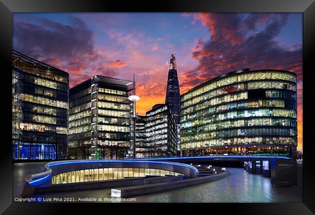 Shard and City Hall in London, England Framed Print by Luis Pina
