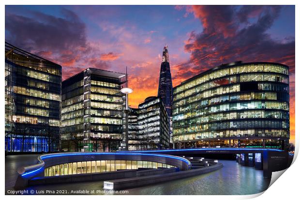 Shard and City Hall in London, England Print by Luis Pina