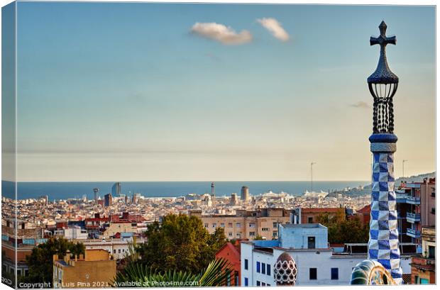 Park Guell Tower Canvas Print by Luis Pina