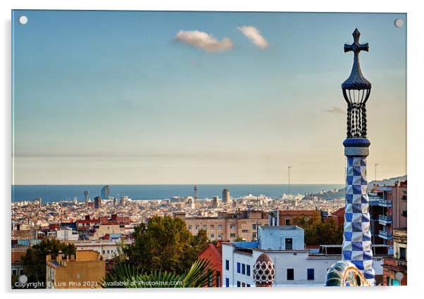 Park Guell Tower Acrylic by Luis Pina