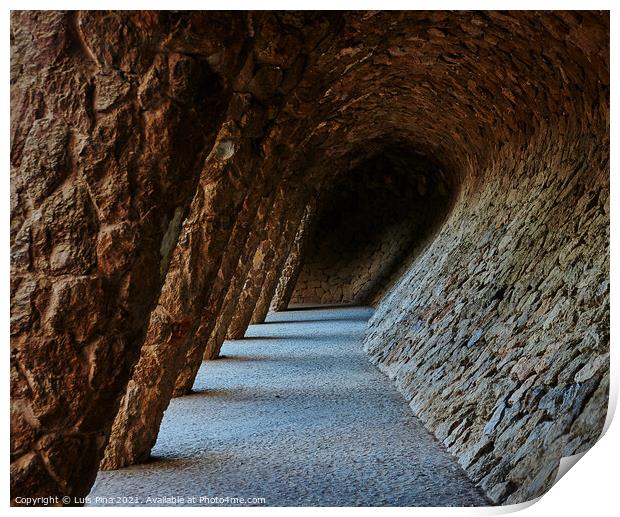 Park Guell Columns in Barcelona, Spain Print by Luis Pina