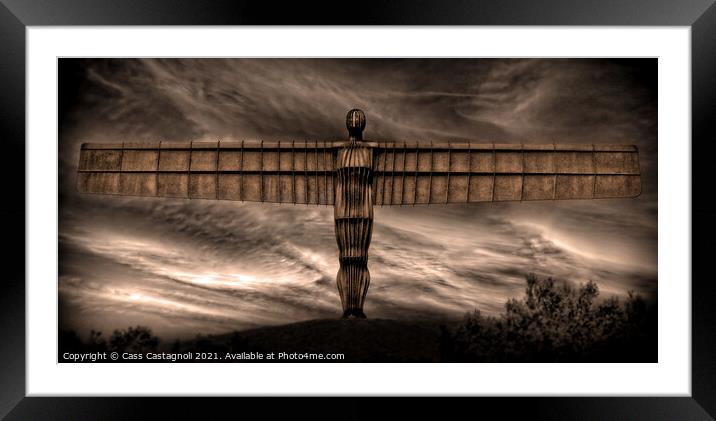 Angel of the North - The Golden Angel Framed Mounted Print by Cass Castagnoli
