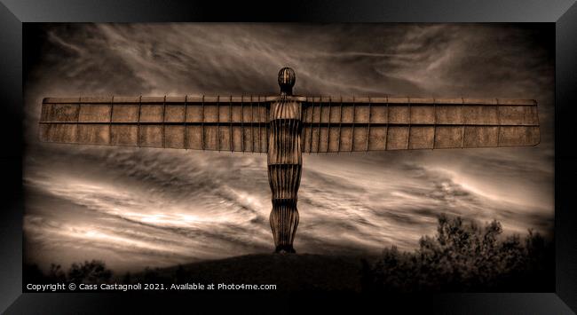 Angel of the North - The Golden Angel Framed Print by Cass Castagnoli
