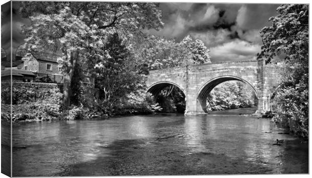 Bubnell Bridge and River Derwent  Canvas Print by Darren Galpin
