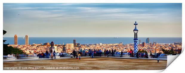 Park Guell View Print by Luis Pina