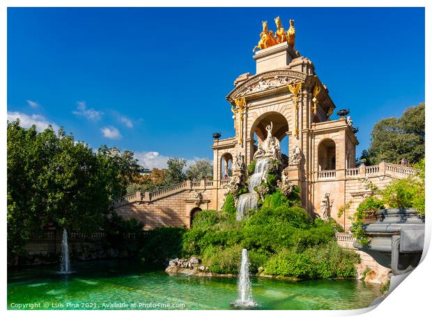 Cascada Monumental in Barcelona, Spain Print by Luis Pina