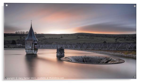 Pontsticill Reservoir Sunrise Acrylic by Gary Parker