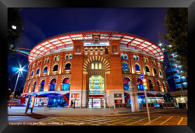 Arenas Barcelona Shopping center at night in Barcelona, Spain Framed Print by Luis Pina