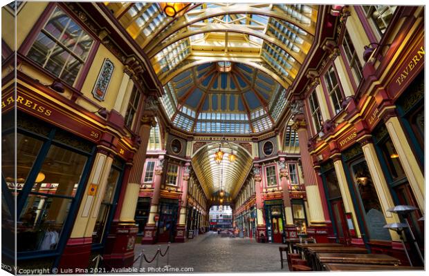 Leadenhall Market in London, England Canvas Print by Luis Pina