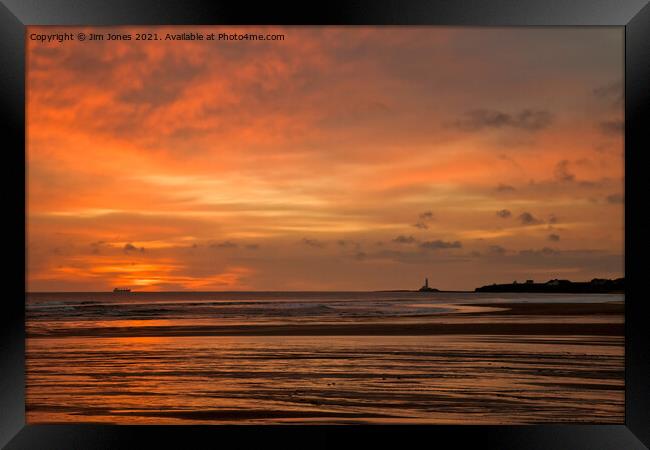 December sunrise over the North Sea Framed Print by Jim Jones