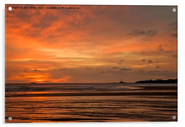 December sunrise over the North Sea Acrylic by Jim Jones