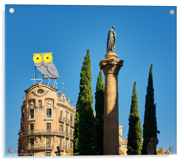 Owl Barcelona Acrylic by Luis Pina