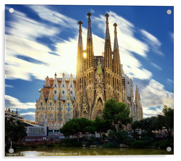 Sagrada Familia church cathedral in Barcelona, Spain Acrylic by Luis Pina