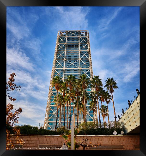 Passeig Maritim Building in Barcelona, Spain Framed Print by Luis Pina