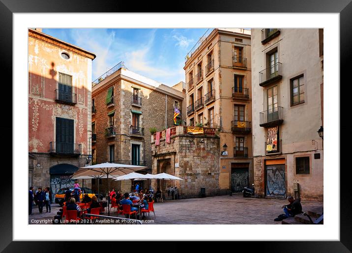 Gothic Quarter Framed Mounted Print by Luis Pina