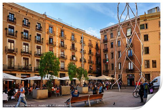 Gothic Quarter area in Barcelona, Spain Print by Luis Pina