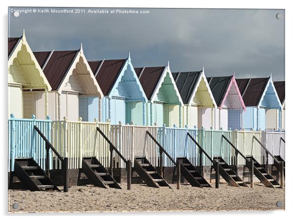 Mersea Island Beach Huts Acrylic by Keith Mountford