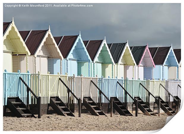 Mersea Island Beach Huts Print by Keith Mountford