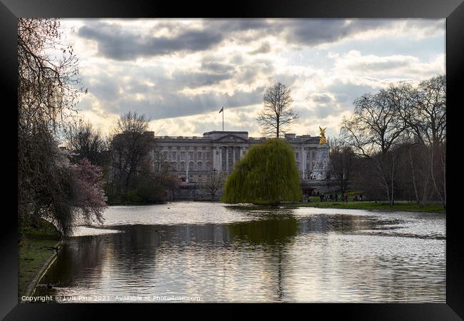 Buckingham Palace and St James Park in London, England Framed Print by Luis Pina
