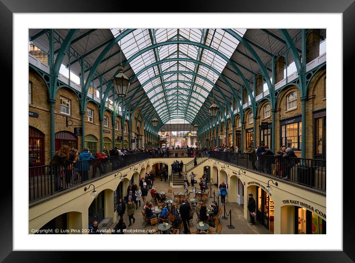 Convent Garden full of tourists in London, England Framed Mounted Print by Luis Pina