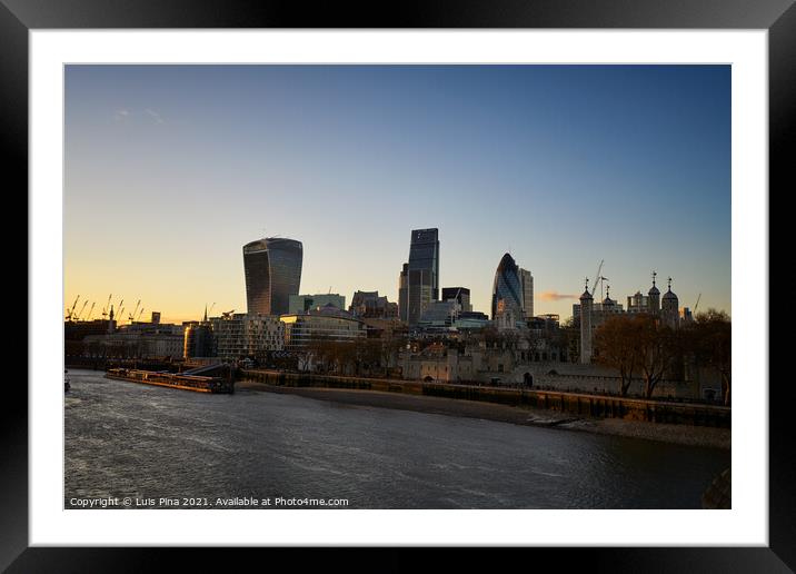 Skyscrappers London Framed Mounted Print by Luis Pina
