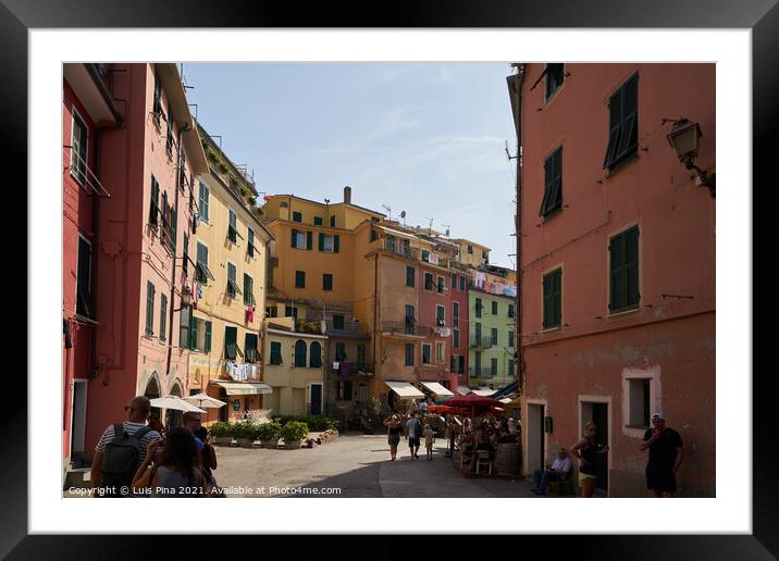 Vernazza Street in Cinque Terre Framed Mounted Print by Luis Pina