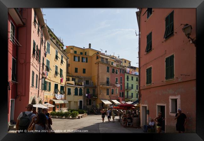 Vernazza Street in Cinque Terre Framed Print by Luis Pina