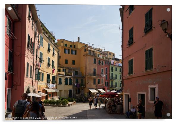Vernazza Street in Cinque Terre Acrylic by Luis Pina