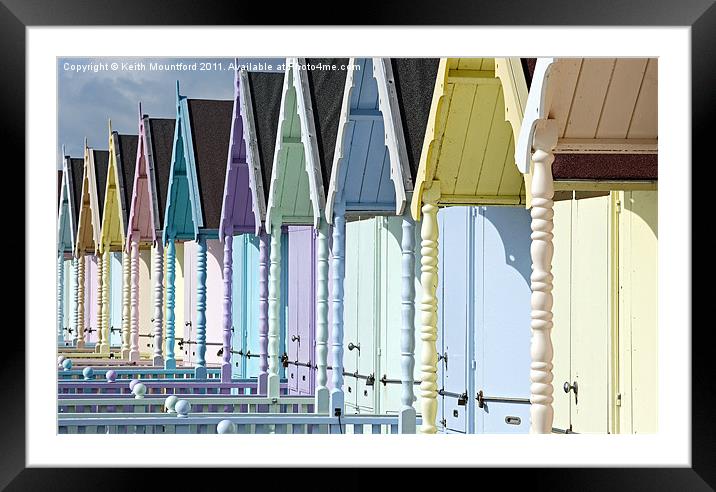 Essex Beach Huts Framed Mounted Print by Keith Mountford