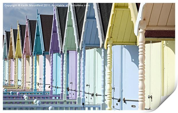 Essex Beach Huts Print by Keith Mountford