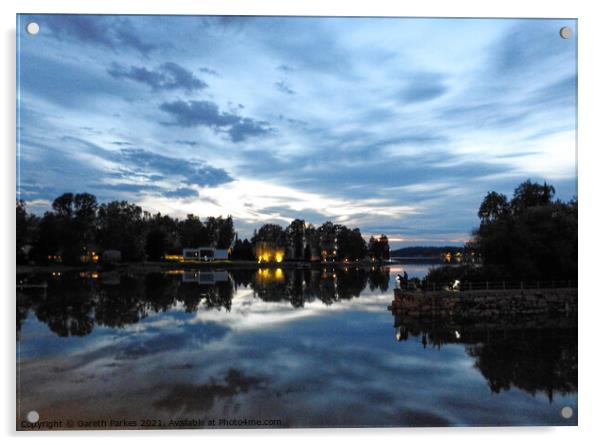 Midnight Light Helsinki Acrylic by Gareth Parkes