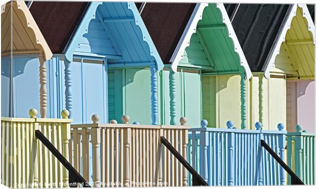 Mersea Island Beach Huts Canvas Print by Keith Mountford