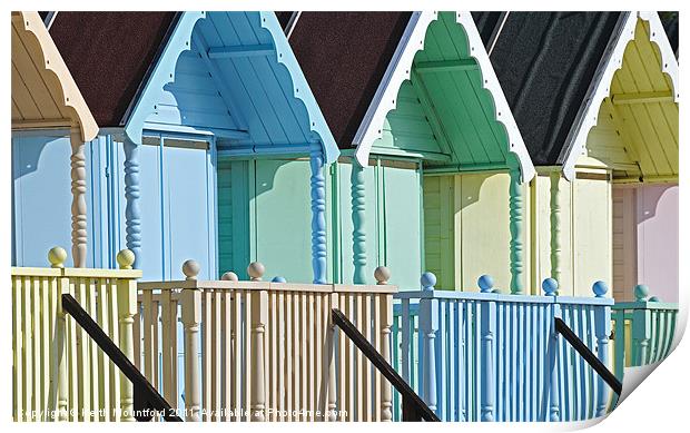 Mersea Island Beach Huts Print by Keith Mountford