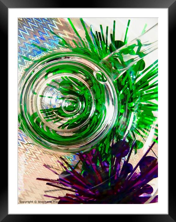 Abstract in Green and Purple Framed Mounted Print by Stephanie Moore