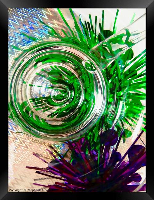Abstract in Green and Purple Framed Print by Stephanie Moore