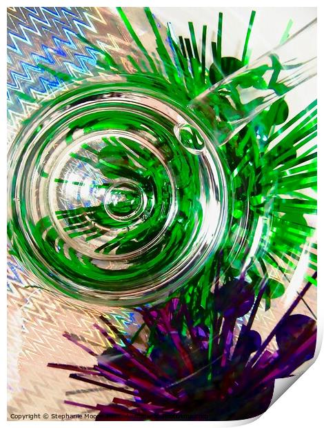 Abstract in Green and Purple Print by Stephanie Moore