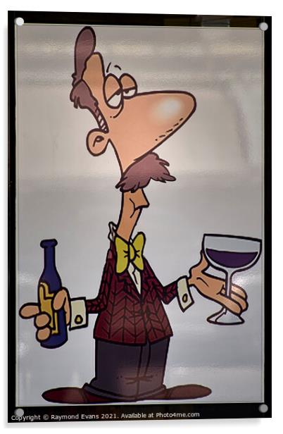 French wine bar Acrylic by Raymond Evans