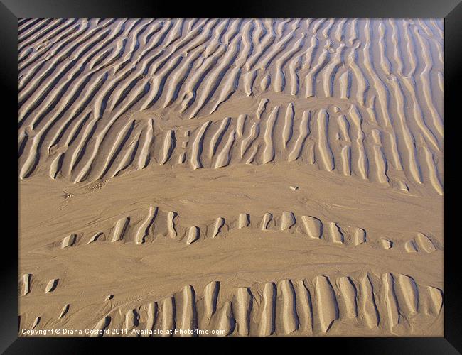 Rippled sand of estuary Framed Print by DEE- Diana Cosford