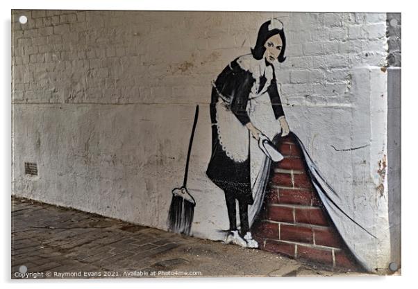 Banksy wall art Acrylic by Raymond Evans