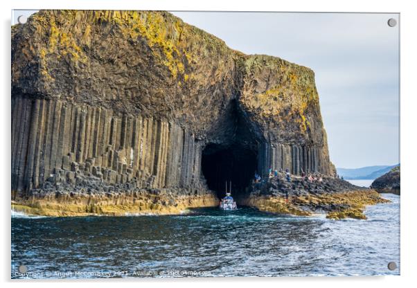 Approaching Fingal’s Cave, Isle of Staffa Acrylic by Angus McComiskey