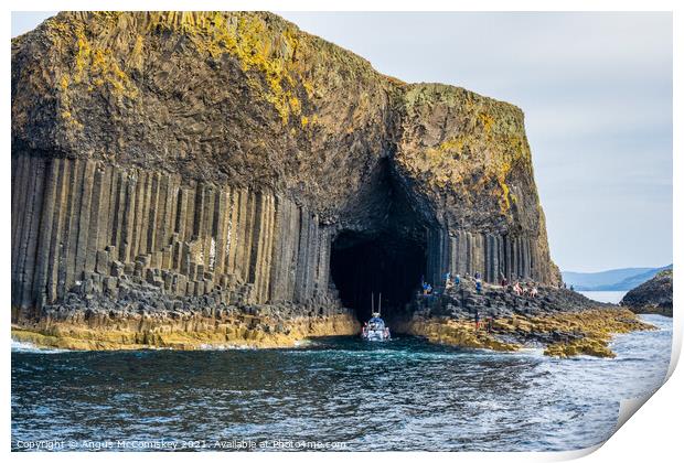 Approaching Fingal’s Cave, Isle of Staffa Print by Angus McComiskey