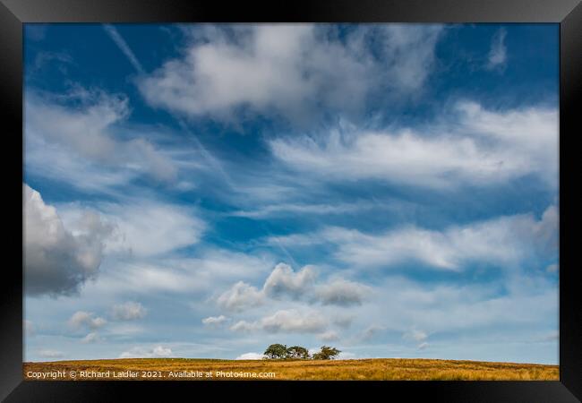 Big Sky over Scarney Hill, Romaldkirk Moor, Teesdale Framed Print by Richard Laidler