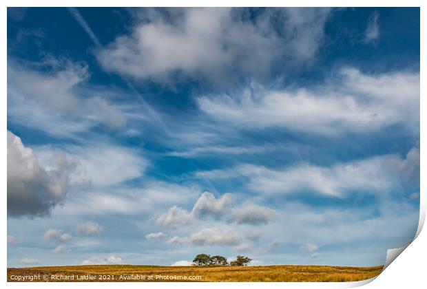 Big Sky over Scarney Hill, Romaldkirk Moor, Teesdale Print by Richard Laidler
