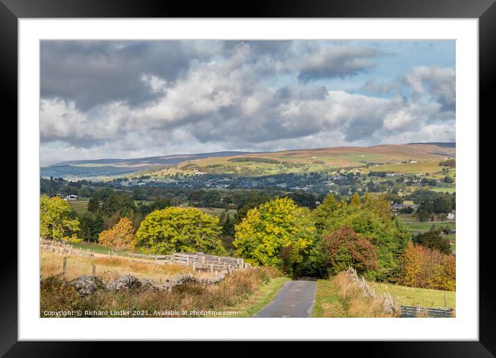 Autumn Sunshine, Shadows and Colours, Bail Hill, Teesdale Framed Mounted Print by Richard Laidler