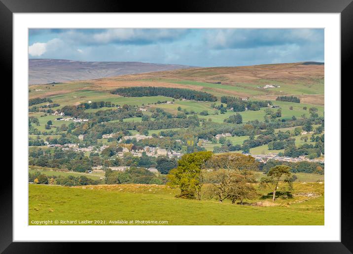 Middleton in Teesdale from Bail Hill Framed Mounted Print by Richard Laidler