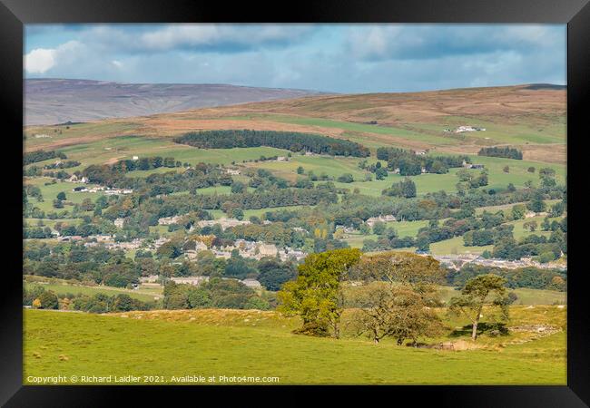 Middleton in Teesdale from Bail Hill Framed Print by Richard Laidler