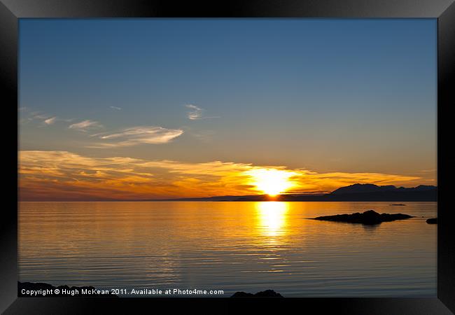 Sunset over the point of Sleat on the Isle of Skye Framed Print by Hugh McKean